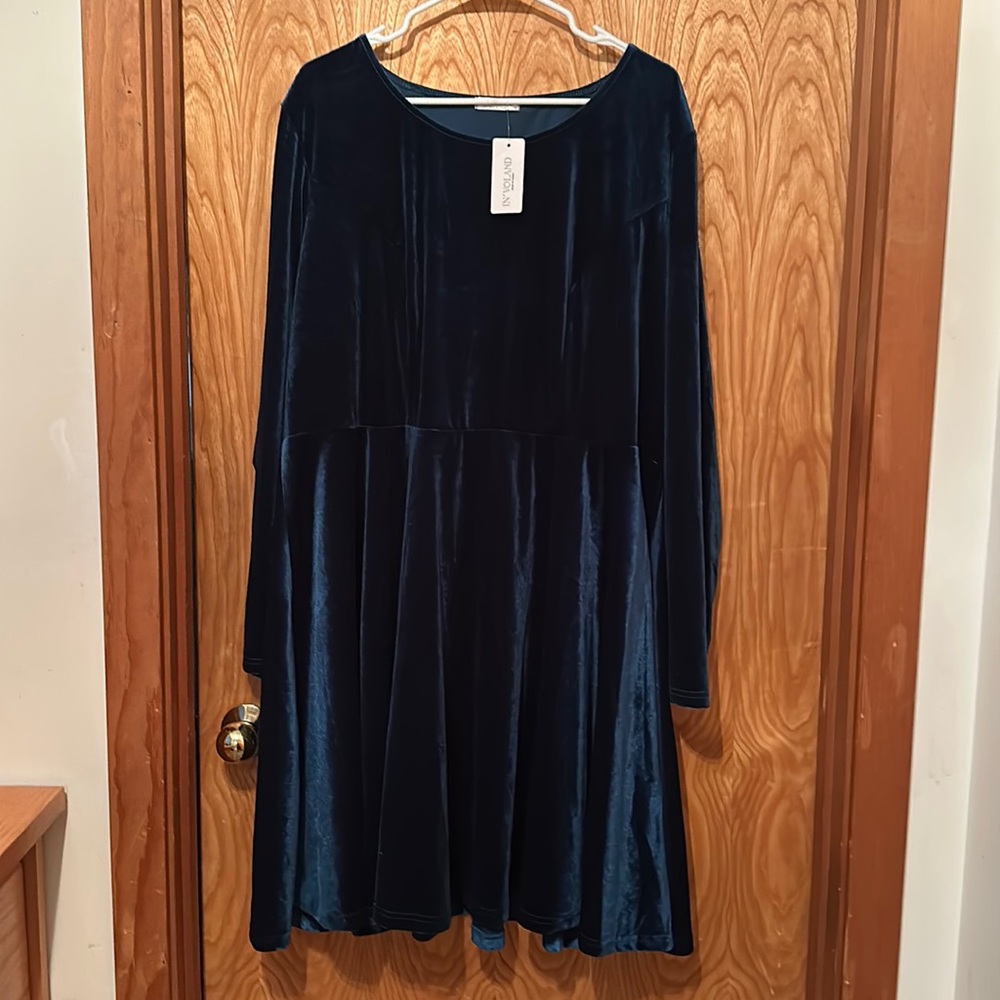 In’Voland velvet like dress  / dark teal